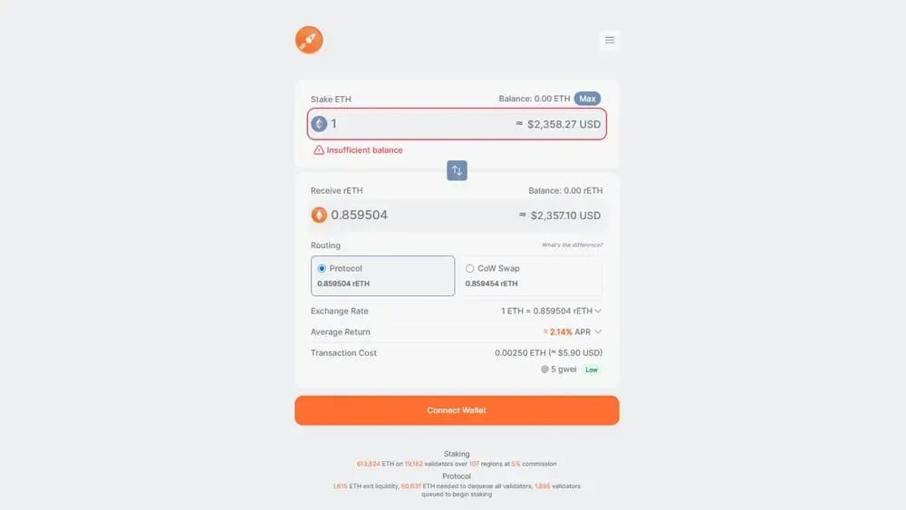 Rocket Pool ETH Staking