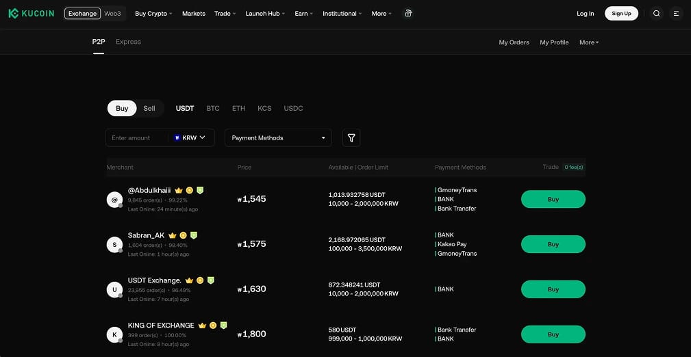 Buy Tether (USDT) in South Korea