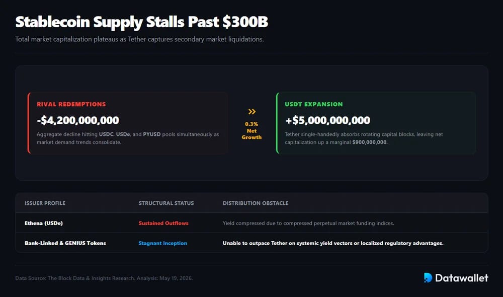 Stablecoin Supply Stalls Past $300B