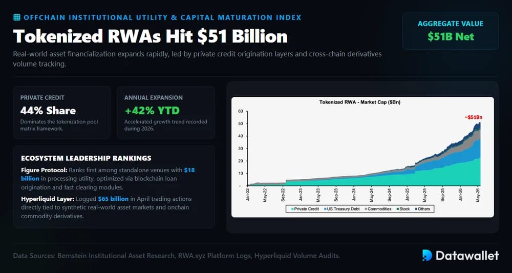 Tokenized RWAs Hit $51 Billion