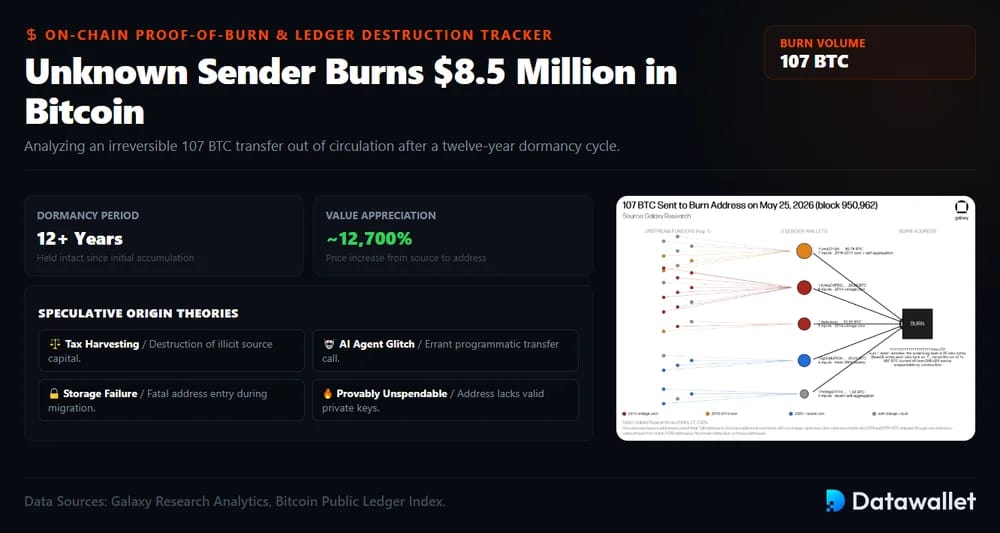 Unknown Sender Burns $8.5 Million in Bitcoin