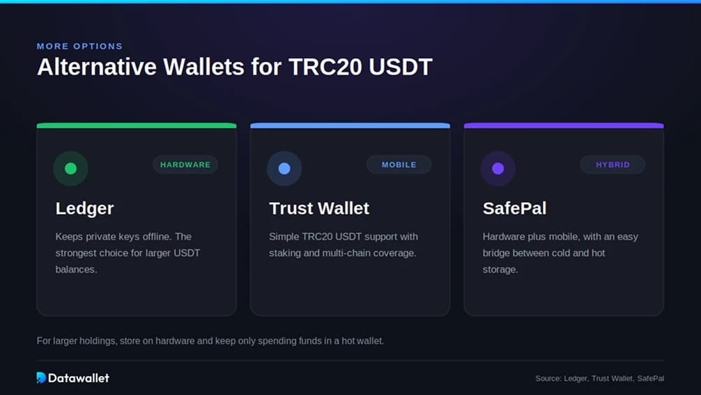 Альтернативные Wallets для TRC20 USDT