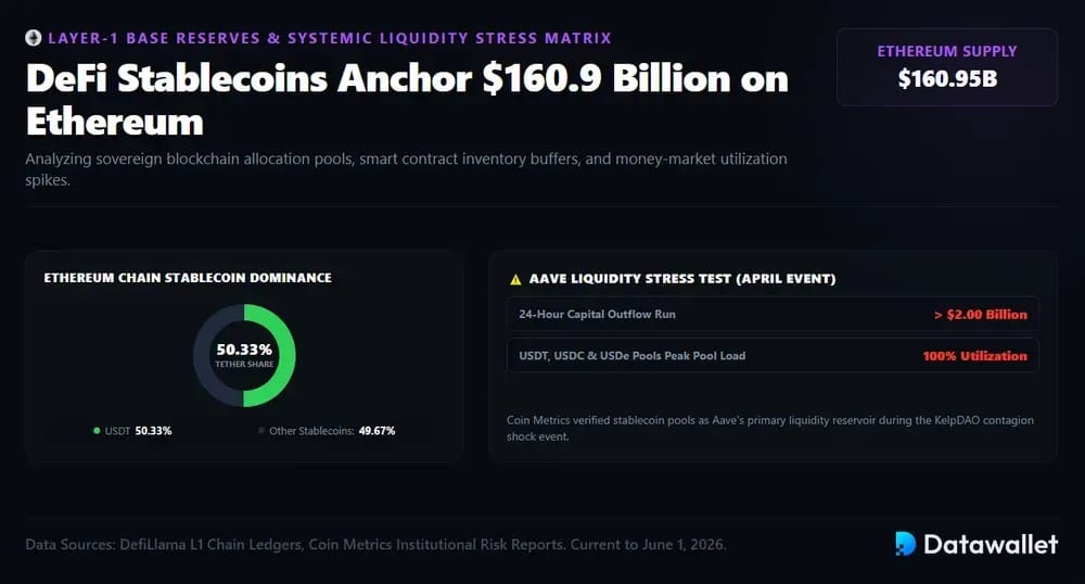 DeFi Stablecoins Anchor $160.9 Billion on Ethereum