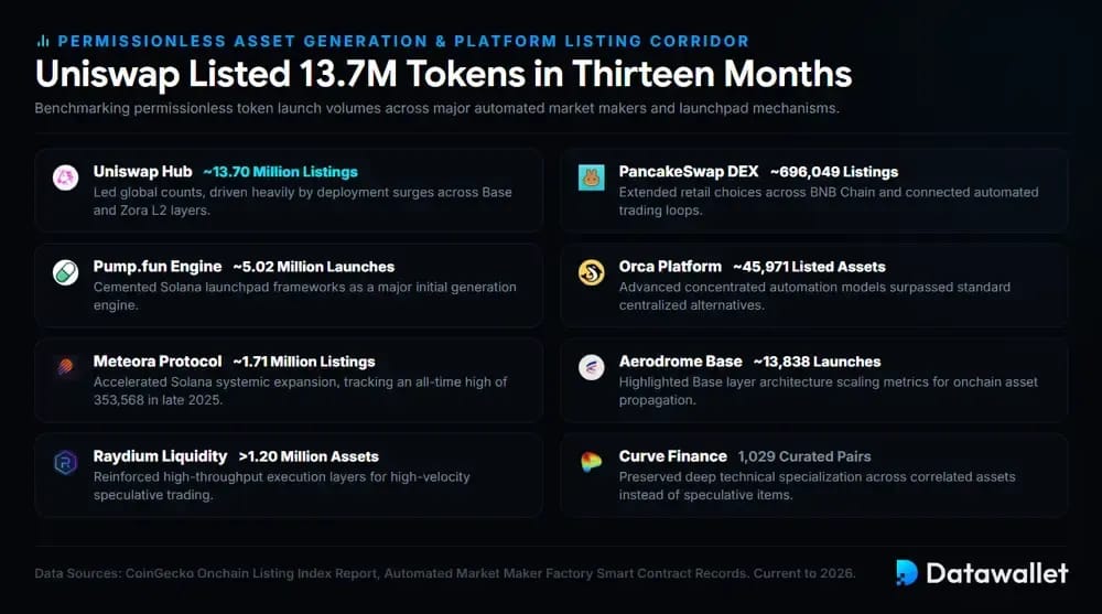 Uniswap Listed 13.7M Tokens in Thirteen Months