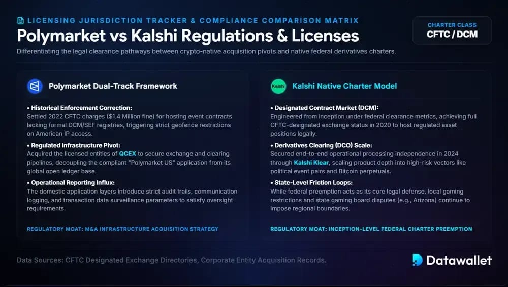 Polymarket  Kalshi والتراخيص