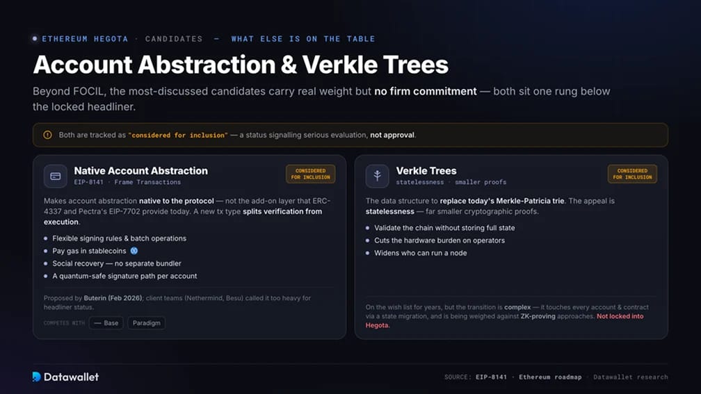 Account Abstraction and Verkle Trees in Hegota