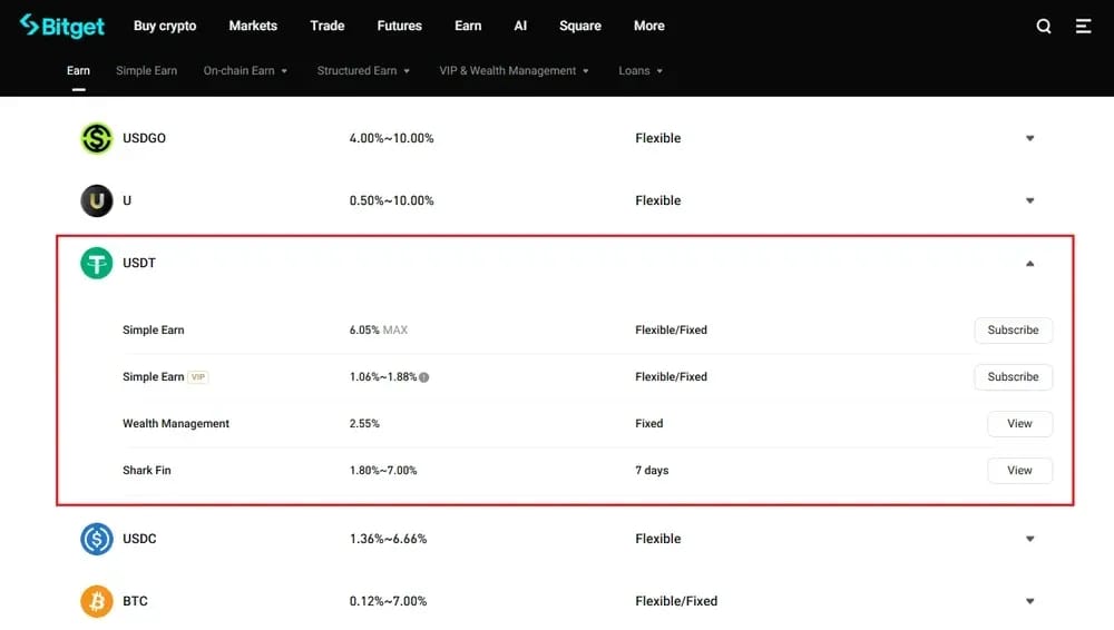 Bitget USDT Yield