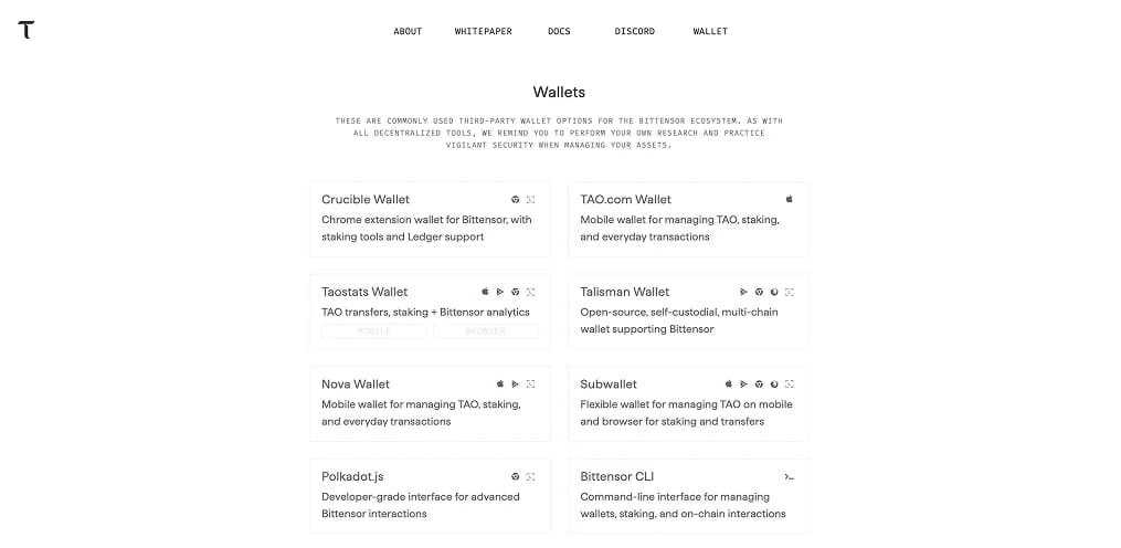 I migliori wallet Bittensor per TAO nativi