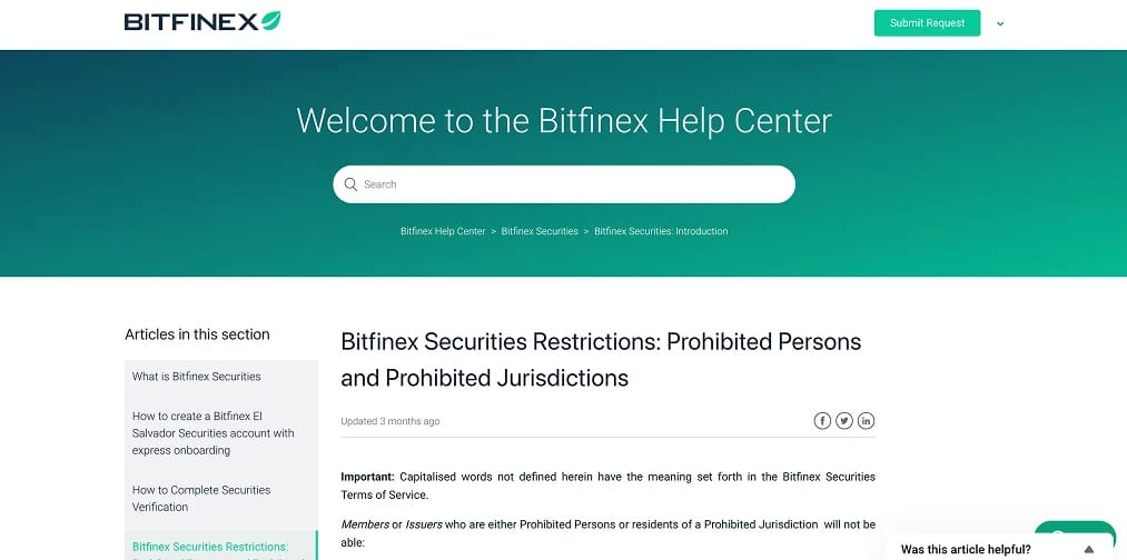Bitfinex 限制哪些国家?