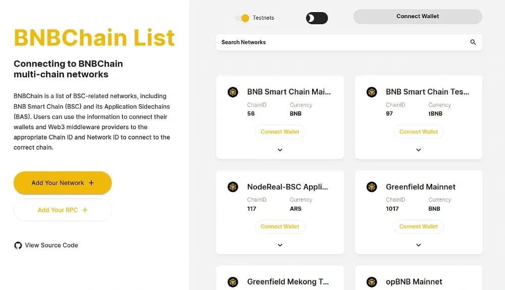 BNB Chainlist