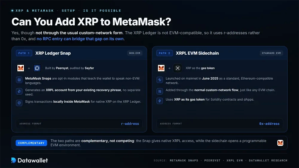 هل يمكنك إضافة XRP إلى MetaMask؟