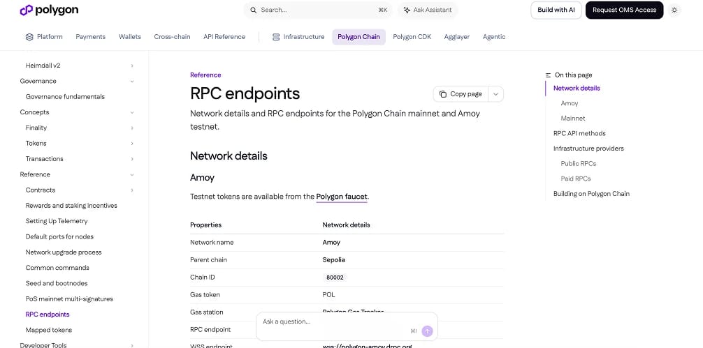 Polygon RPC y Chain ID
