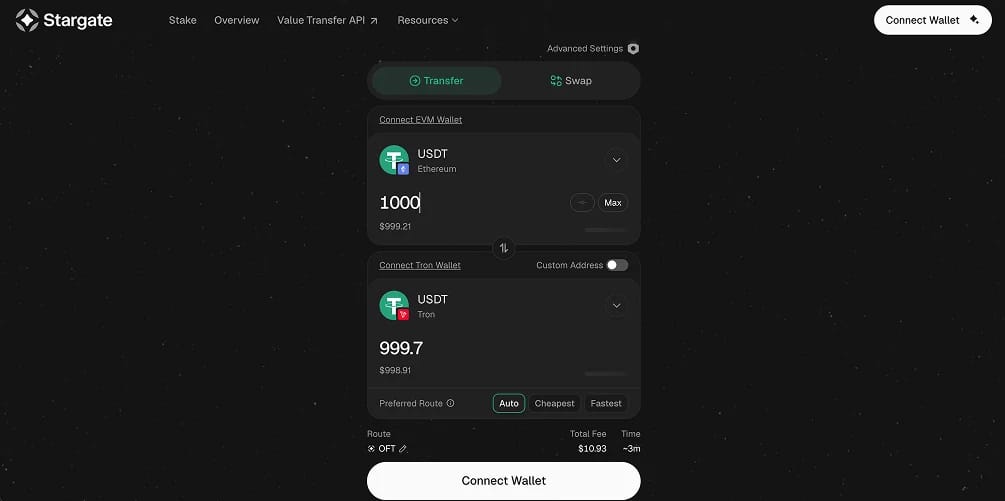 Cómo hacer bridge a Tron