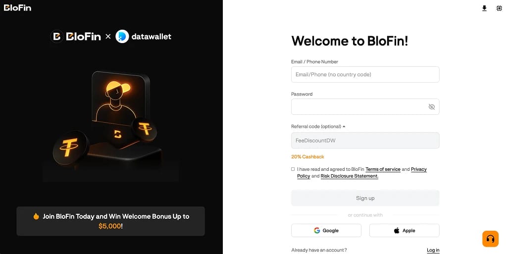 Den BloFin Referral-Code verwenden