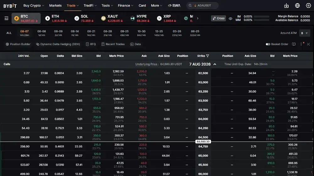 خيارات Bybit