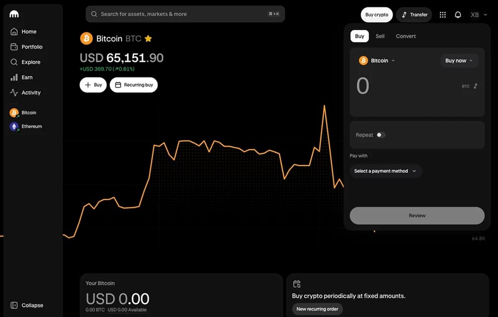 Compra Crypto con Standard Chartered.