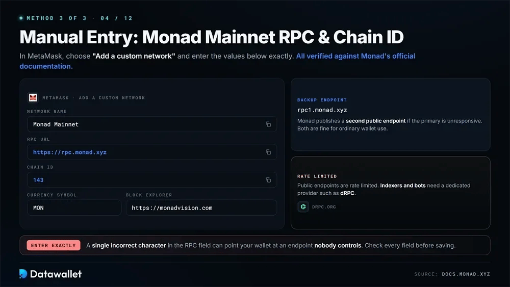 RPC y Chain ID de Monad Mainnet