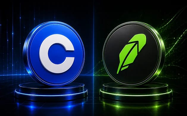 Coinbase مقارنة مع Robinhood: العملات المشفرة، الرسوم، عقود آجلة وأسواق التنبؤات