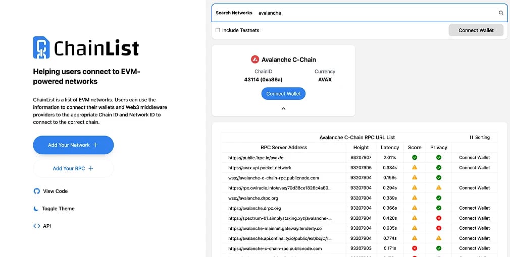 将 Avalanche 添加到 MetaMask