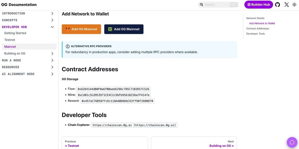 Ajouter 0G à MetaMask