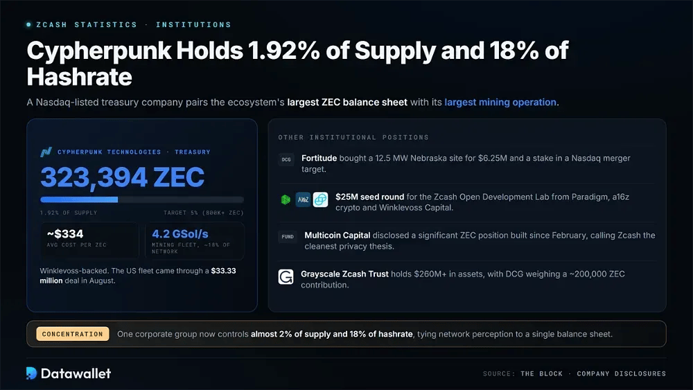 Cypherpunk detiene l'1,92% dell'offerta e il 18% dell'hashrate