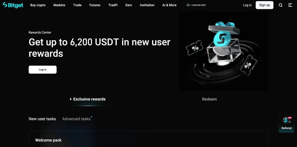 Répartition du bonus de bienvenue Bitget pour les nouveaux utilisateurs