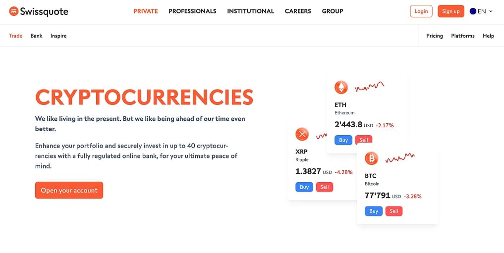 Kann ich Bitcoin bei Swissquote kaufen?