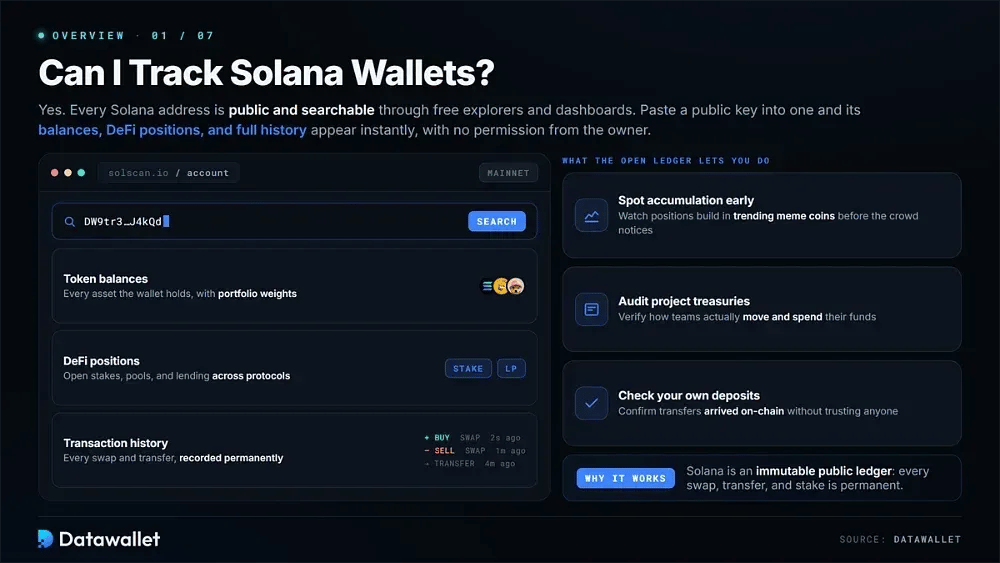 ¿Puedo rastrear wallets de Solana?