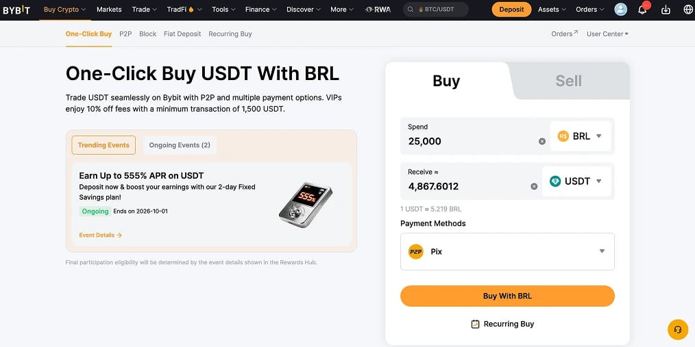 Comprar criptomonedas con Pix