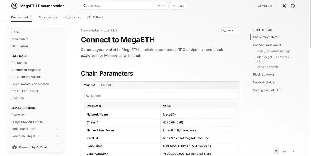RPC e ID de cadena del mainnet de MegaETH