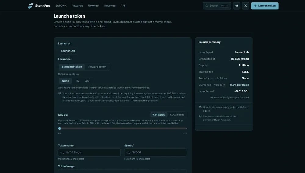 How to Launch or Trade a Token on Stonk Fun