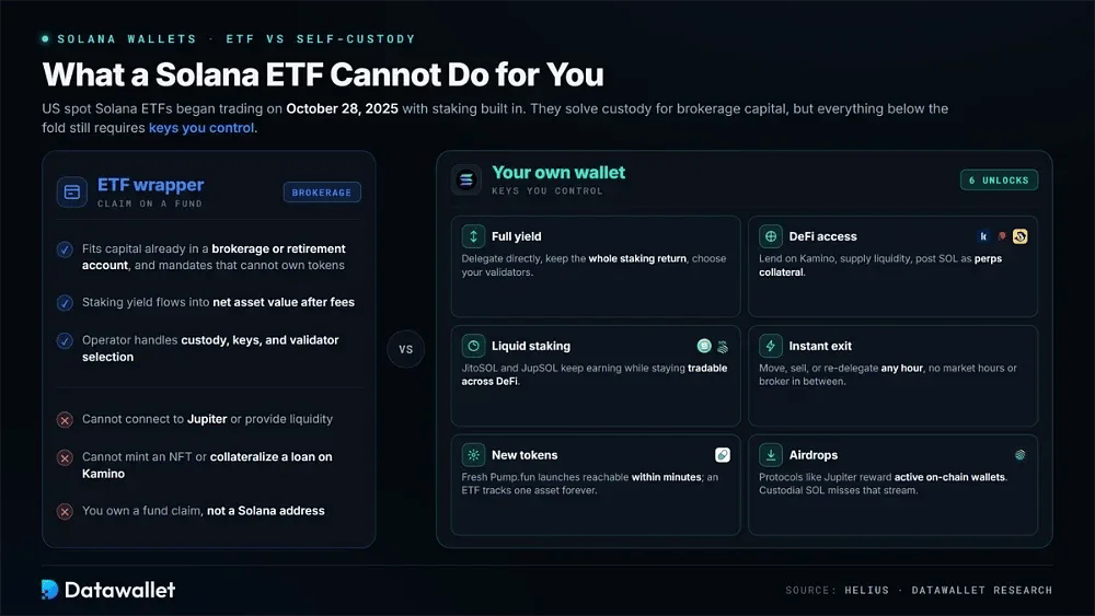Solana ETFs 与在自己的钱包中持有 SOL