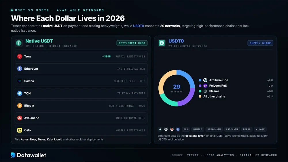 USDT vs USDT0 Available Networks