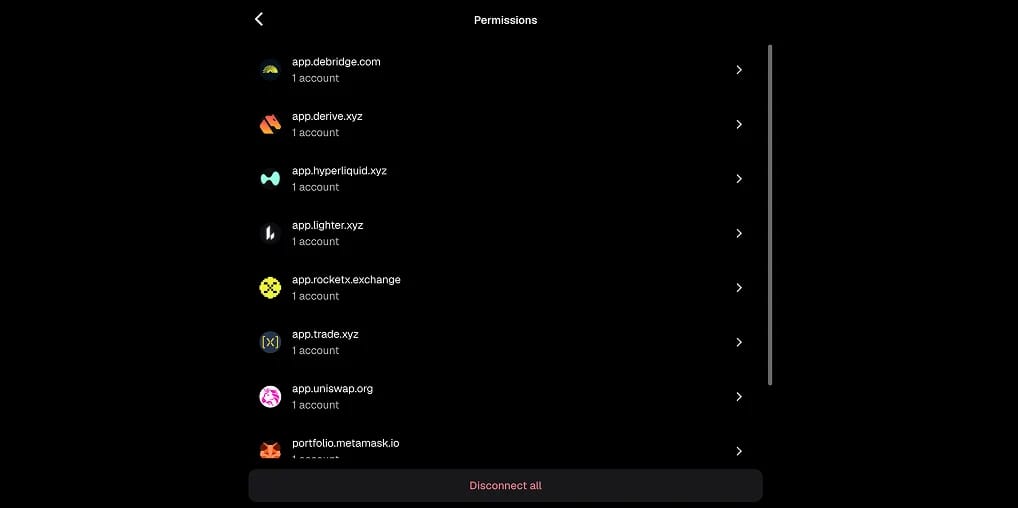 1. Disconnetti i siti all'interno di MetaMask